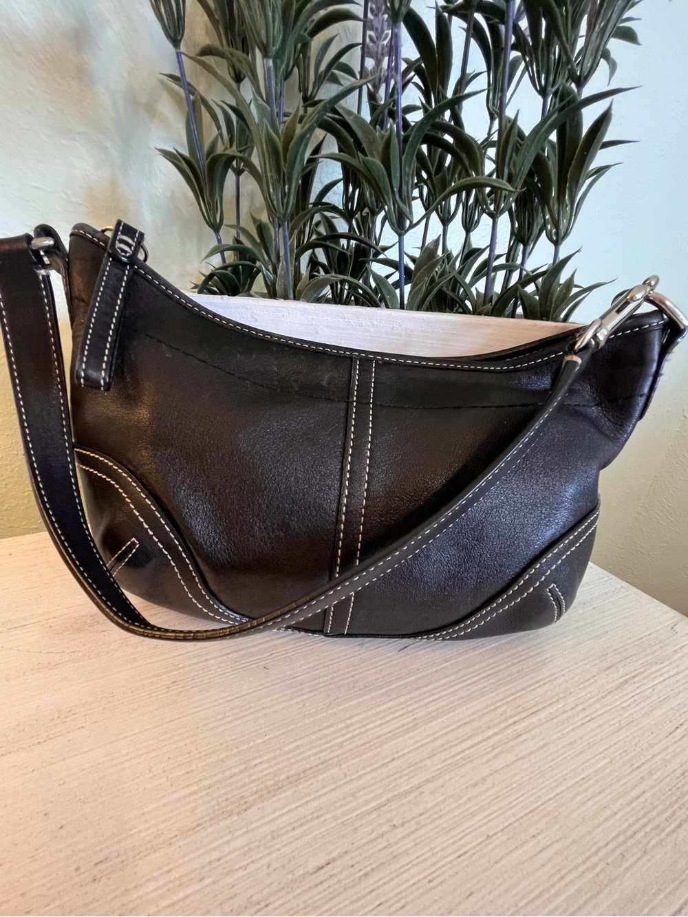 Coach SoHo Hobo Shoulder Bag Black Leather Y2K
